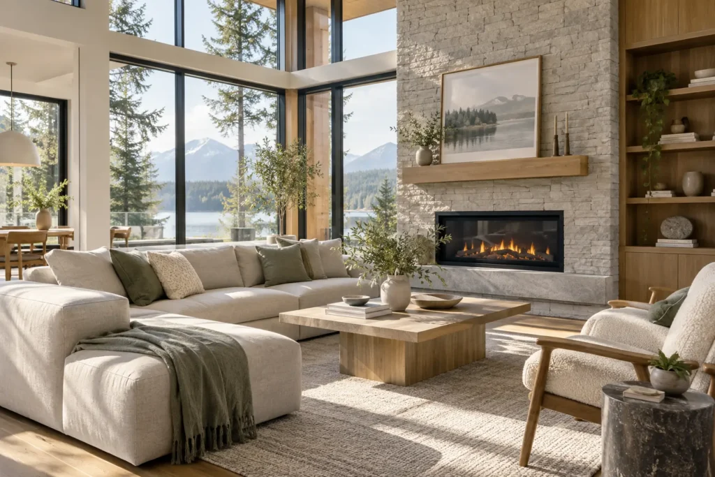 A calm room shaped by changing natural light.