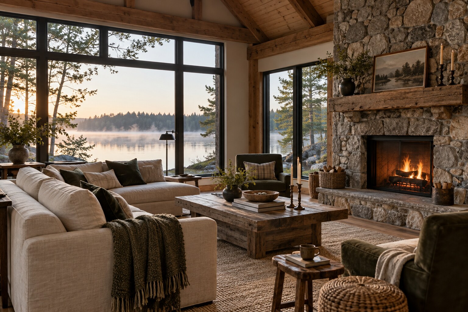 A restrained approach to cottage rooms that prioritizes landscape, durable materials, gathering and the rhythms of seasonal use.
