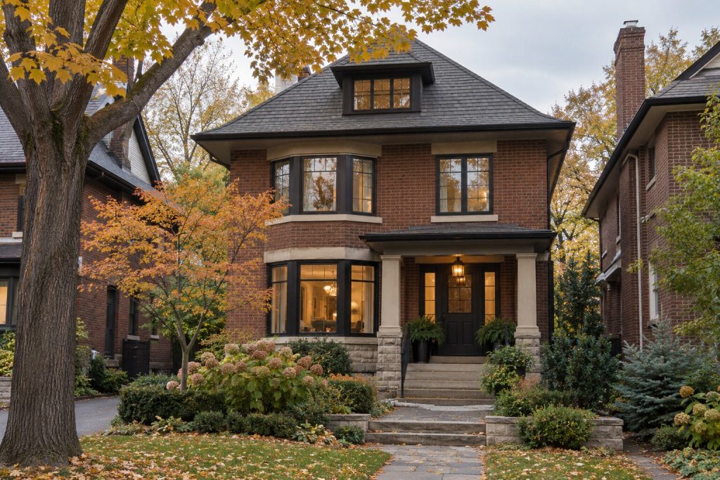 Renovated older brick home on a mature tree-lined Toronto street