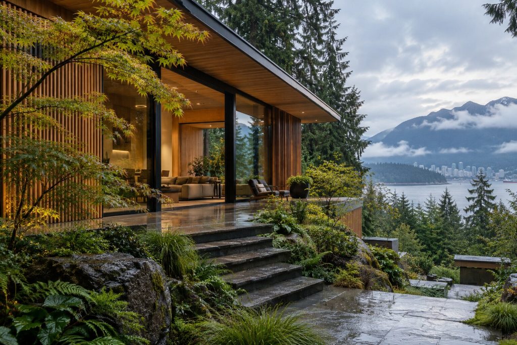 Vancouver Home Design Through Rain, Forest and Mountain Light